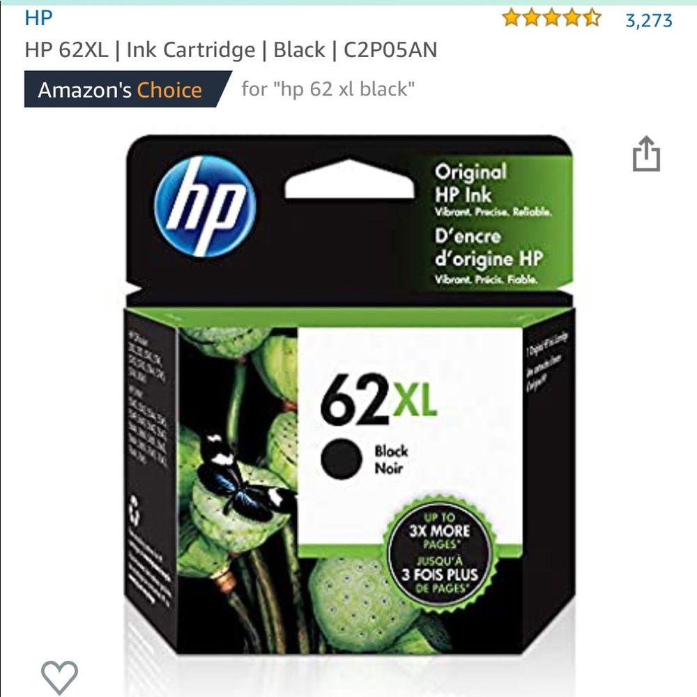 ✨HP✨ HP 62 XL Black